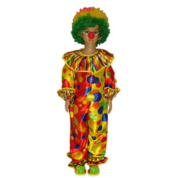 disfraz de payaso estampado razo