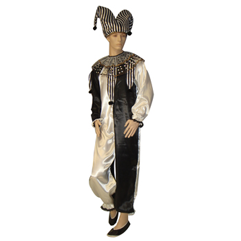 arlequin blanco y negro a rayas